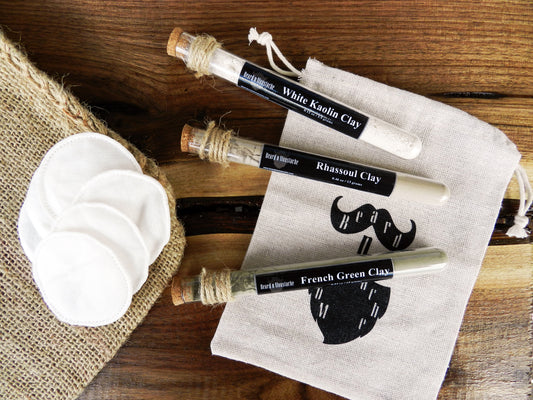Facial Clay Mask Set for Men - Beard n Moustache