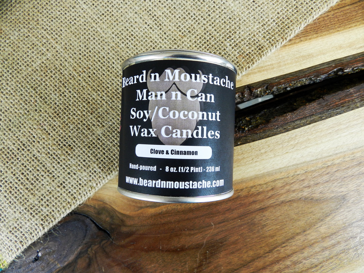 Velas Man n Can de 8 oz con mezcla de cera de coco y soja para hombres