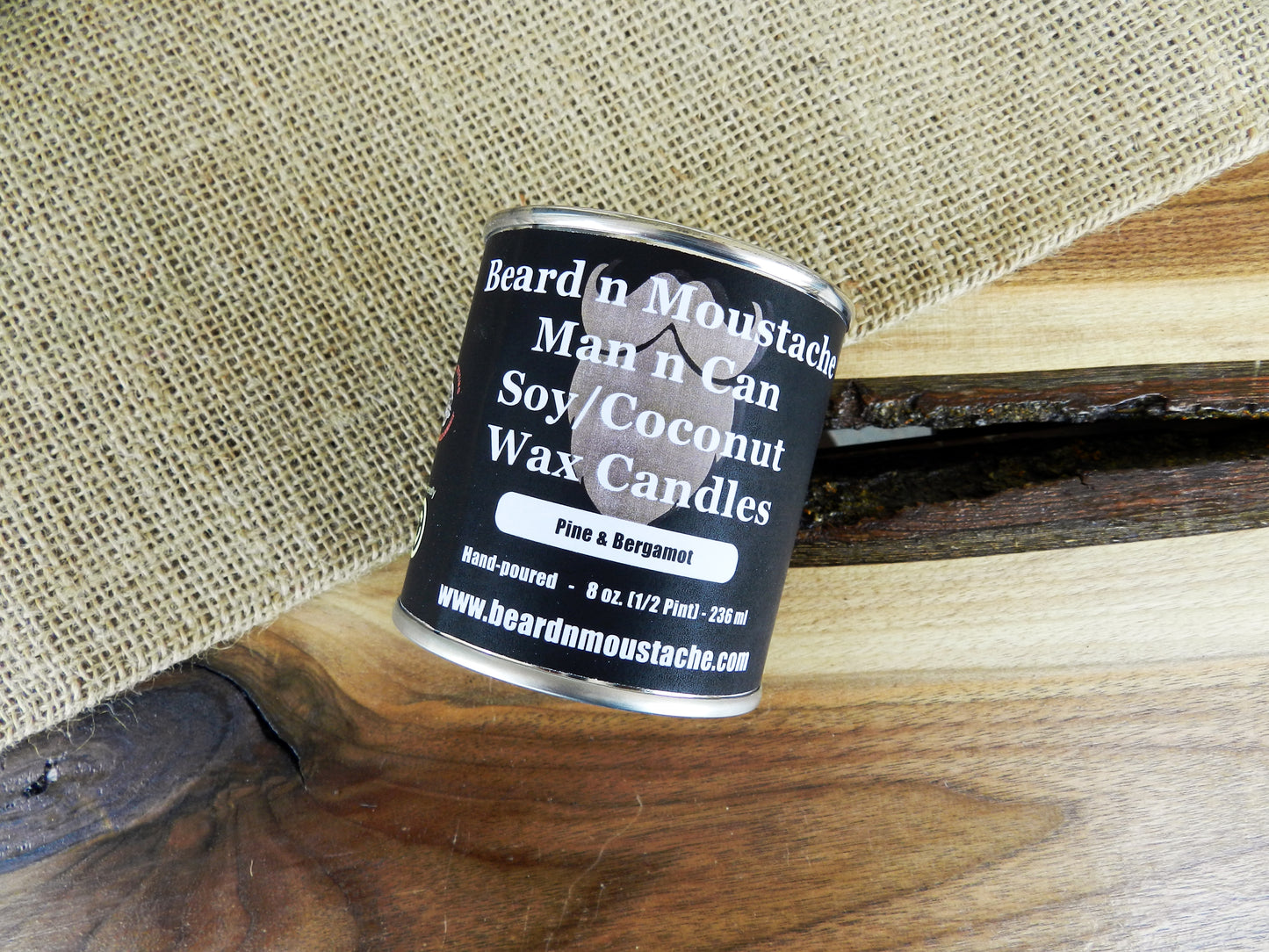 Velas Man n Can de 8 oz con mezcla de cera de coco y soja para hombres