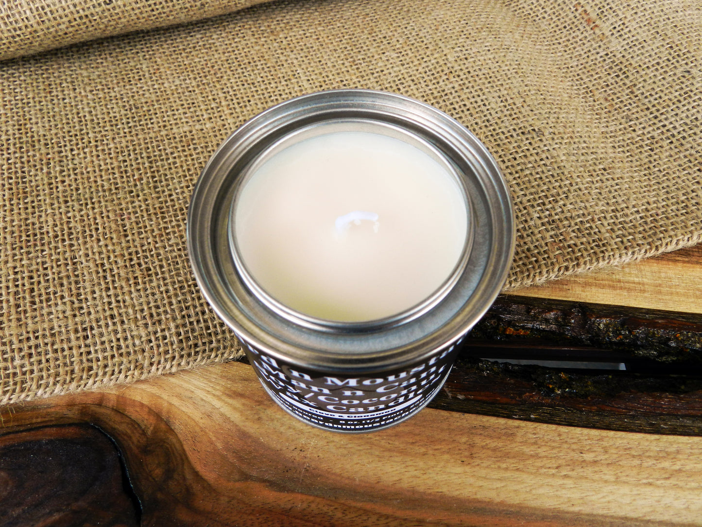 Velas Man n Can de 8 oz con mezcla de cera de coco y soja para hombres