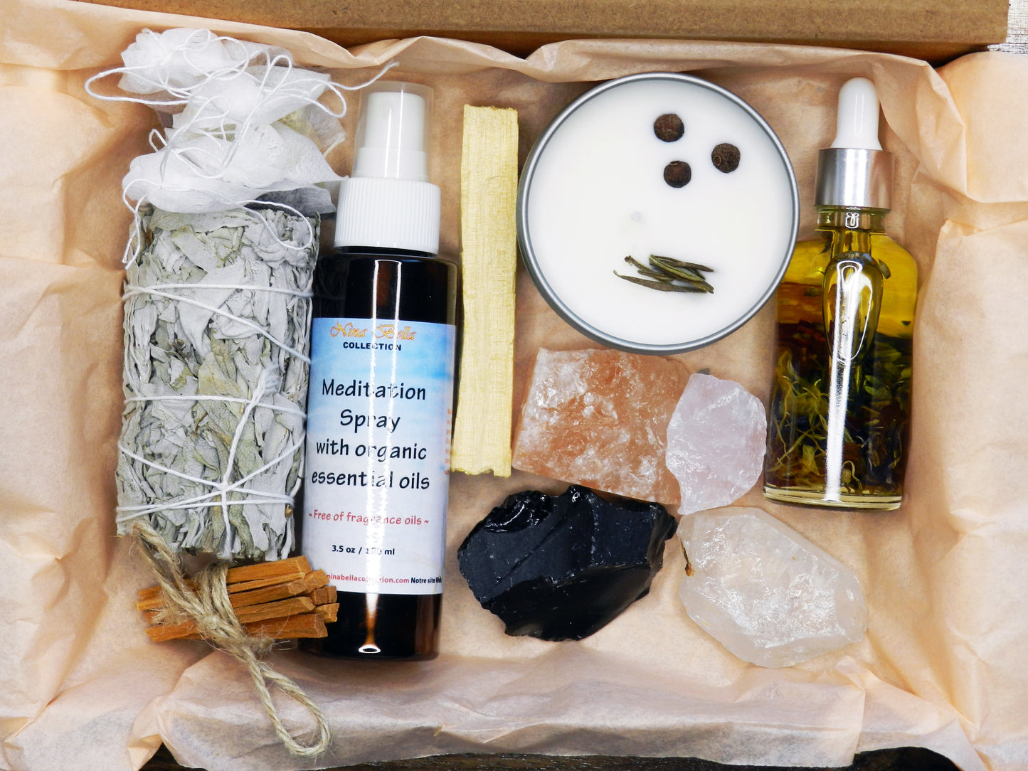 Coffret cadeau de méditation « You Need All Healing Crystals and Stones »