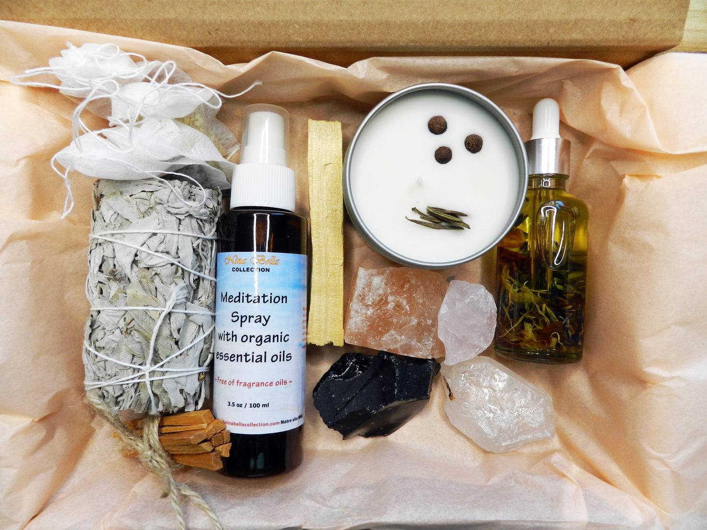Coffret cadeau de méditation « You Need All Healing Crystals and Stones »