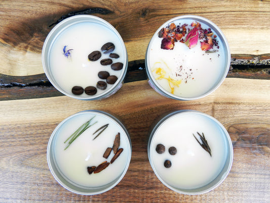 Nature-Inspired Candle Set – Organic Essential Oils & Decorative Touches (4-Pack) - Nina Bella Collection