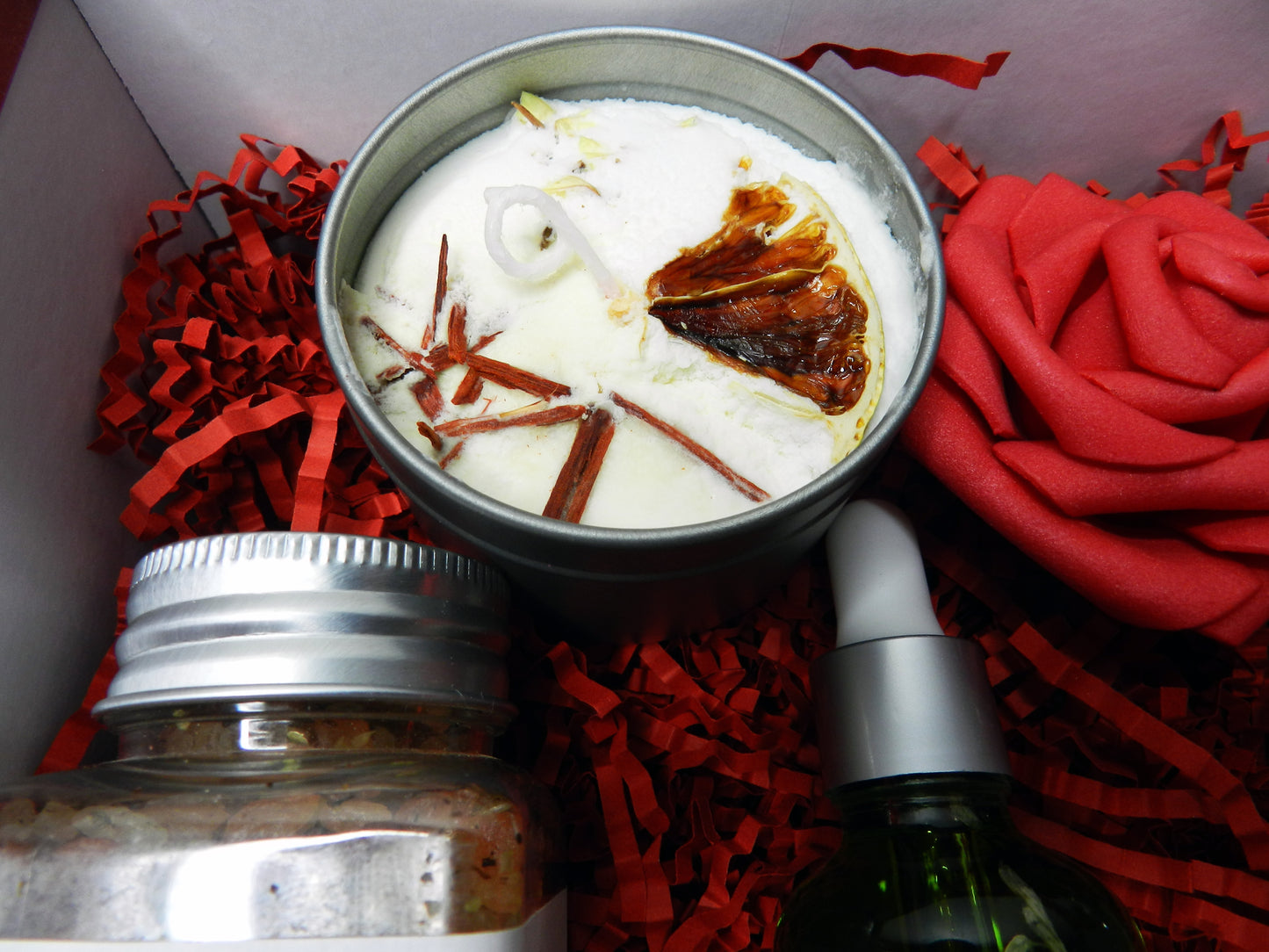 Valentine’s Day Organic Gift Set – “Spoil Me” Self-Care Organic Bath Soak, Body Oil & Candle - Nina Bella Collection
