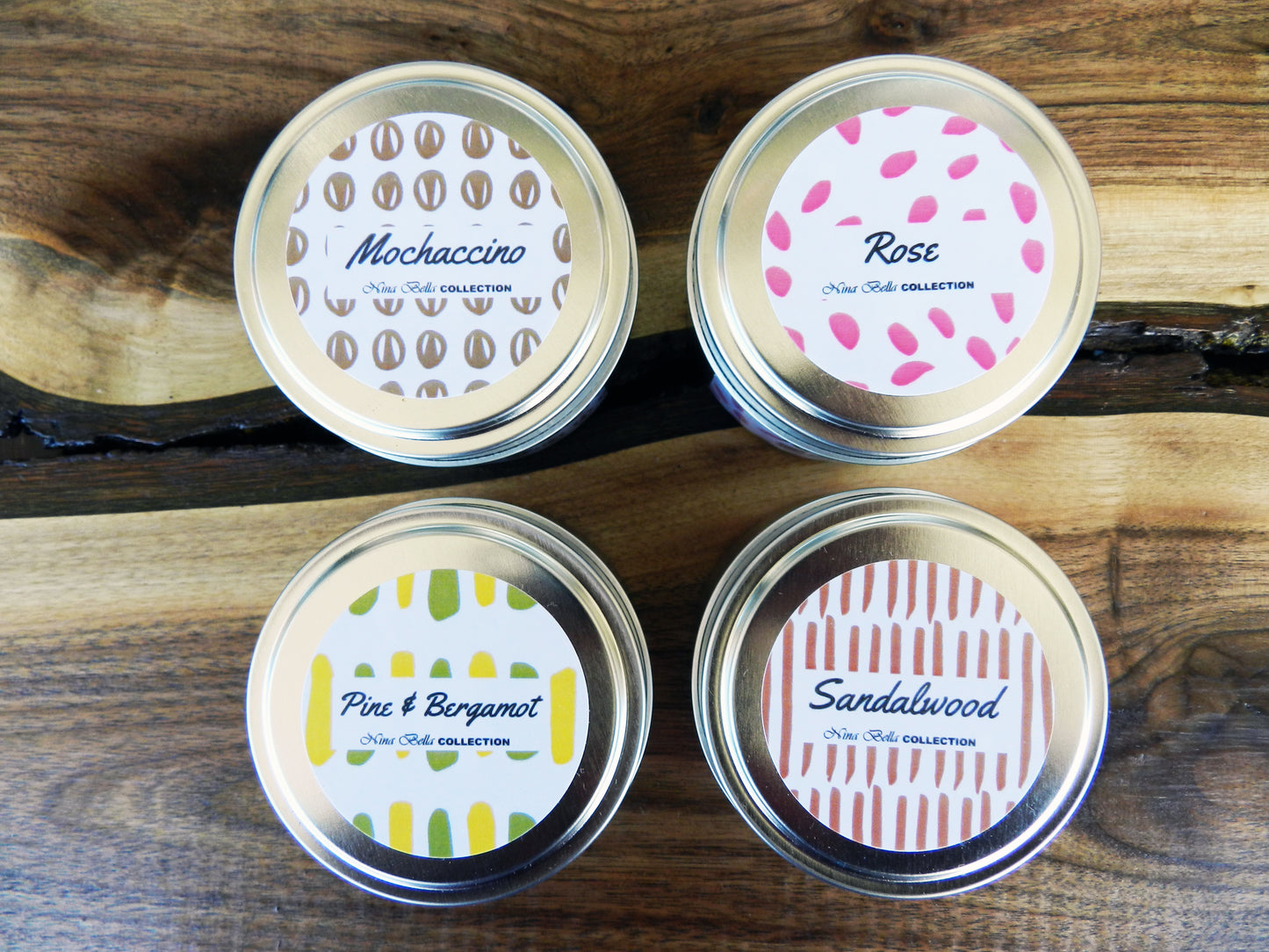 Nature-Inspired Candle Set – Organic Essential Oils & Decorative Touches (4-Pack) - Nina Bella Collection
