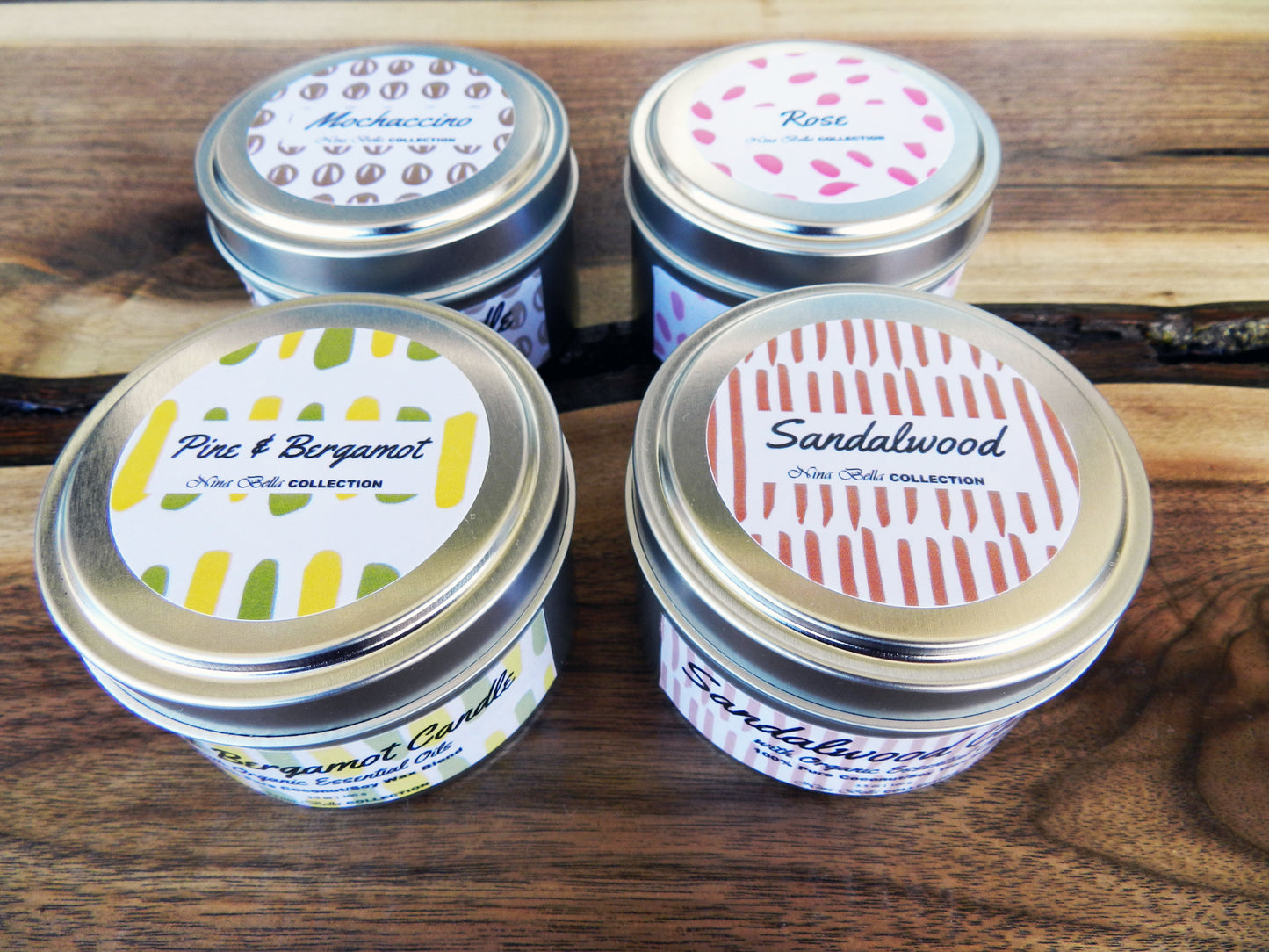Nature-Inspired Candle Set – Organic Essential Oils & Decorative Touches (4-Pack) - Nina Bella Collection