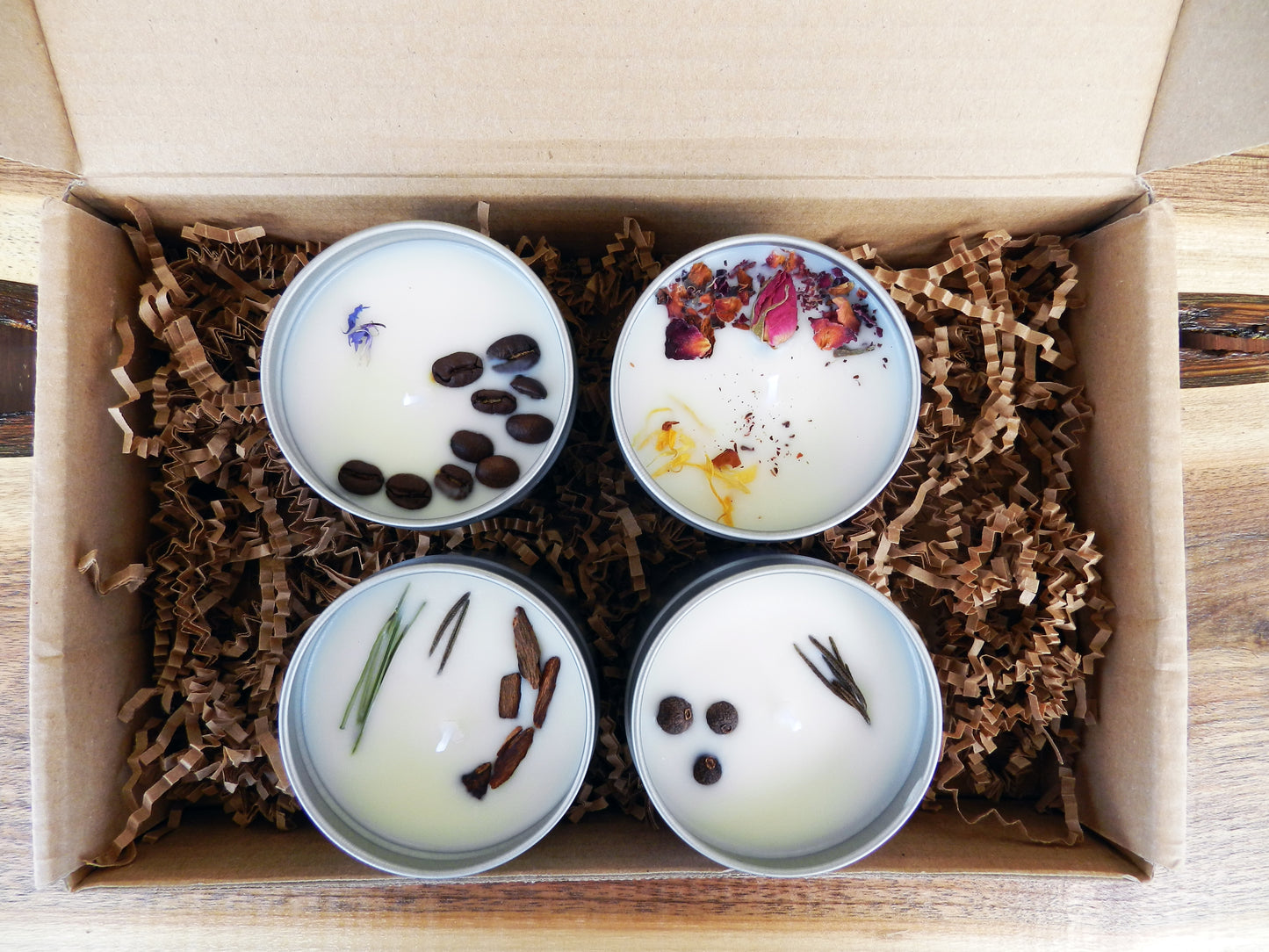 Nature-Inspired Candle Set – Organic Essential Oils & Decorative Touches (4-Pack) - Nina Bella Collection