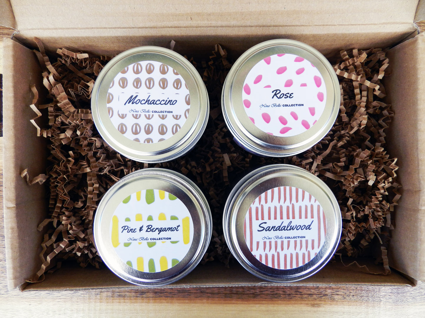Nature-Inspired Candle Set – Organic Essential Oils & Decorative Touches (4-Pack) - Nina Bella Collection