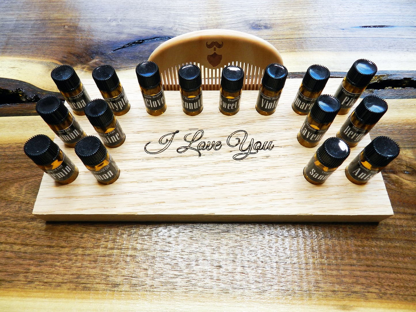Set de muestra de 16 aceites orgánicos para barba personalizados para hombre
