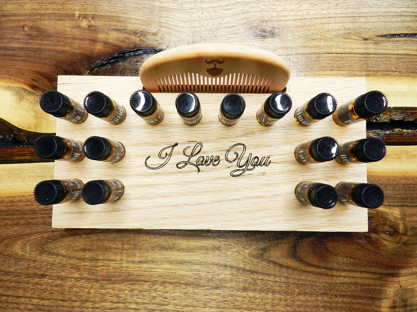 Set de muestra de 16 aceites orgánicos para barba personalizados para hombre