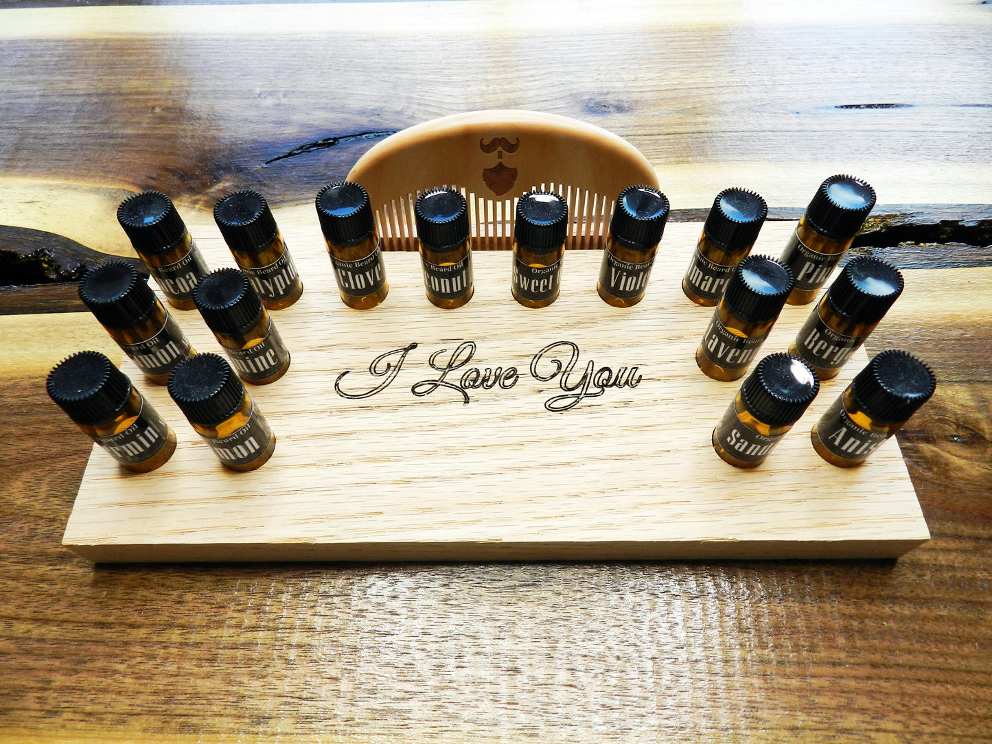 Set de muestra de 16 aceites orgánicos para barba personalizados para hombre