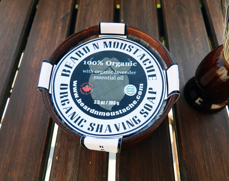 Set de afeitado para hombre Beard n Moustache con jabón de afeitar orgánico