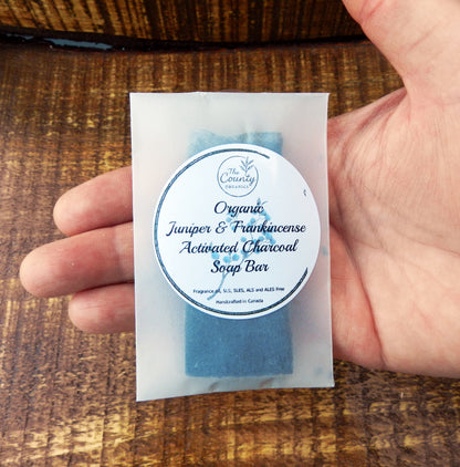 Midnight Charcoal - Organic Activated Charcoal with Frankincense & Juniper Artisan Guest Soap Bar