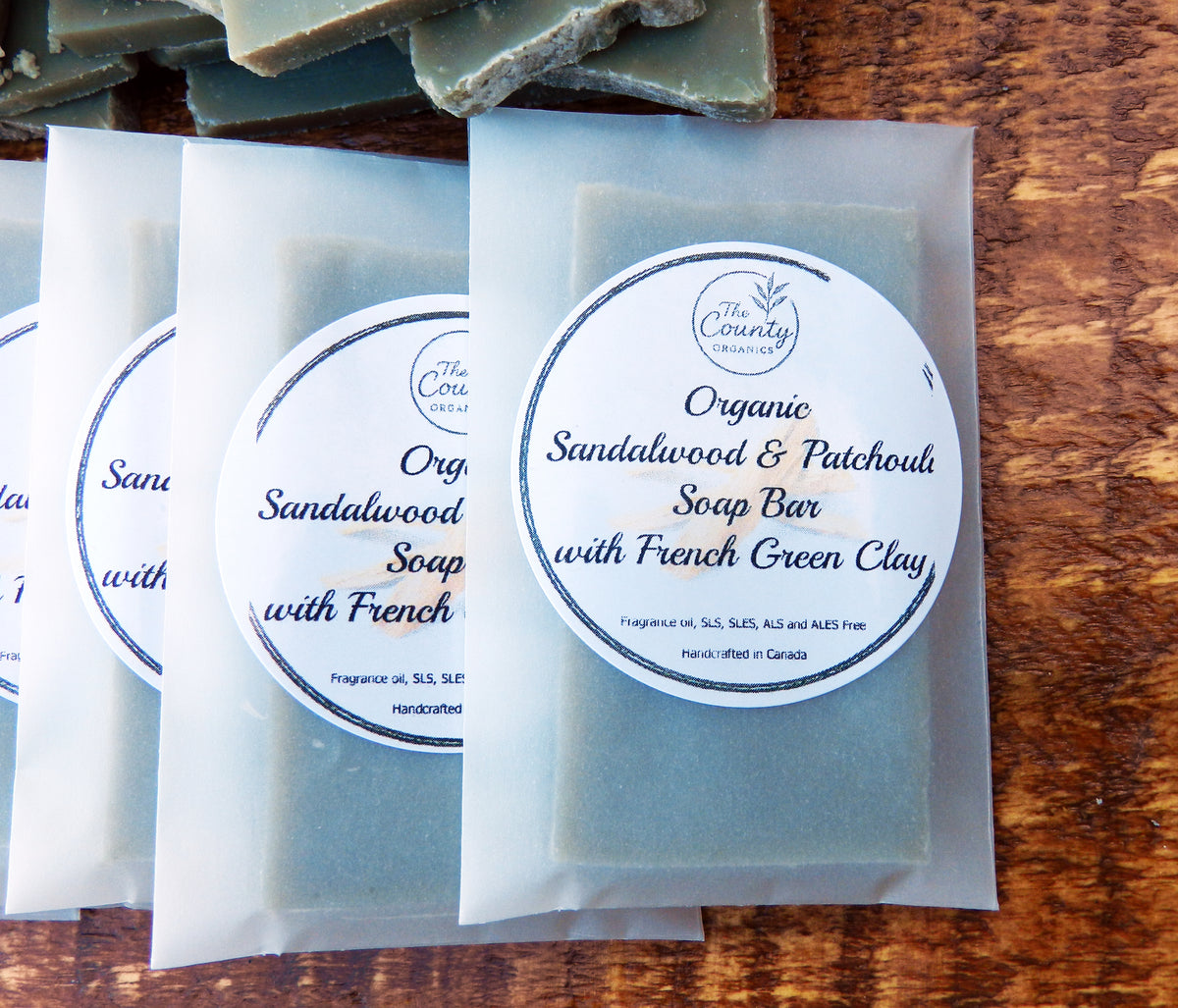 Woodland Reserve - Organic Sandalwood & Patchouli with Green French Clay Artisan Guest Soap Bar