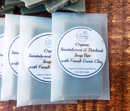 Woodland Reserve - Organic Sandalwood & Patchouli with Green French Clay Artisan Guest Soap Bar