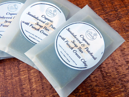 Woodland Reserve - Organic Sandalwood & Patchouli with Green French Clay Artisan Guest Soap Bar
