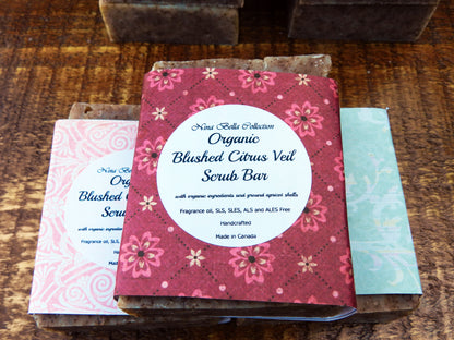 Blushed Citrus Veil - Gentle Botanical Polish Apricot Shell Scrub Bar
