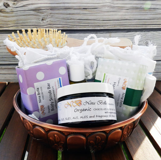 Authentic Organic Turkish Hammam Bath Set – Handmade Luxury Spa Gift for Her - Nina Bella Collection