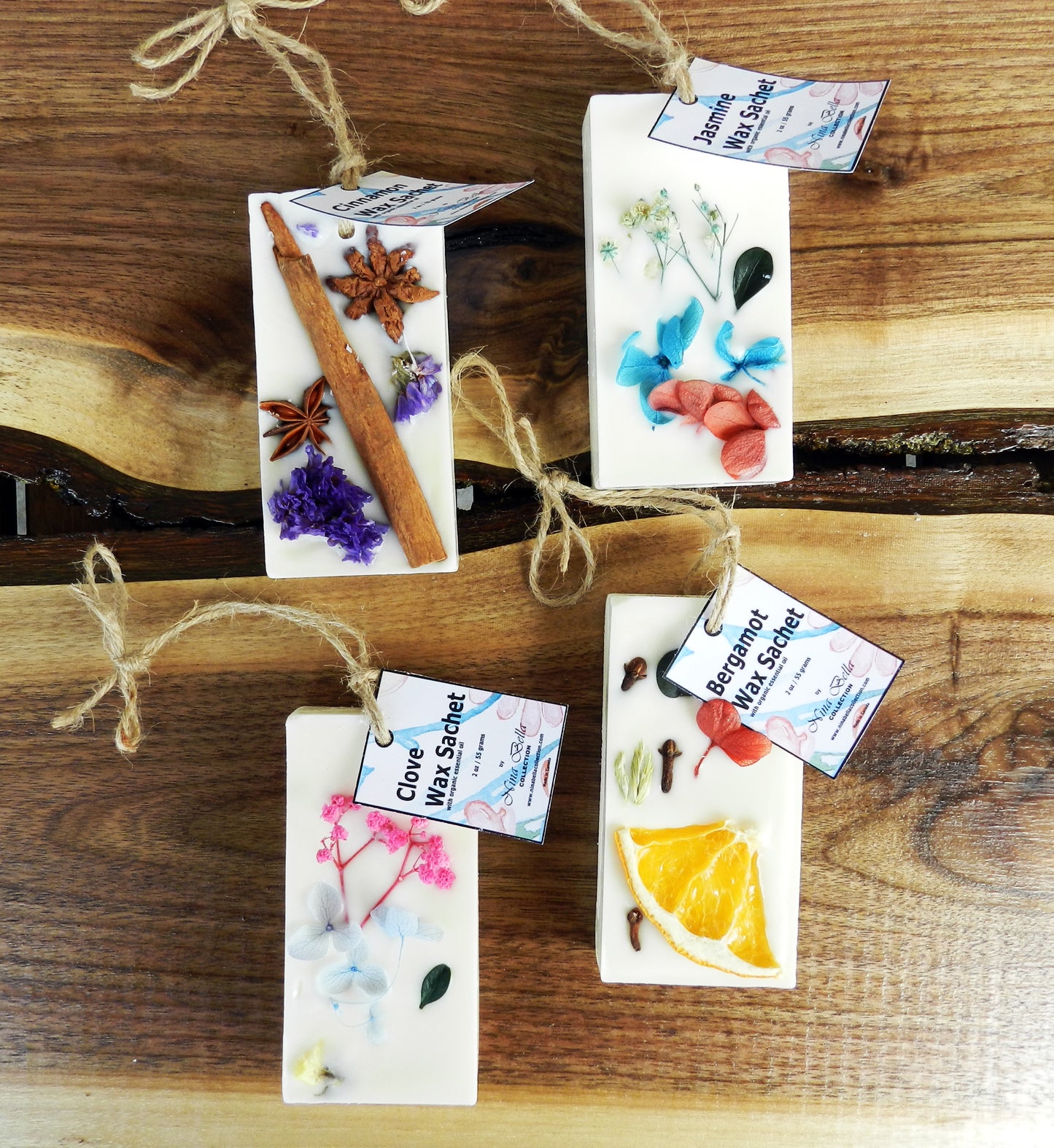 Lot de 4 sachets de cire fabriqués à la main