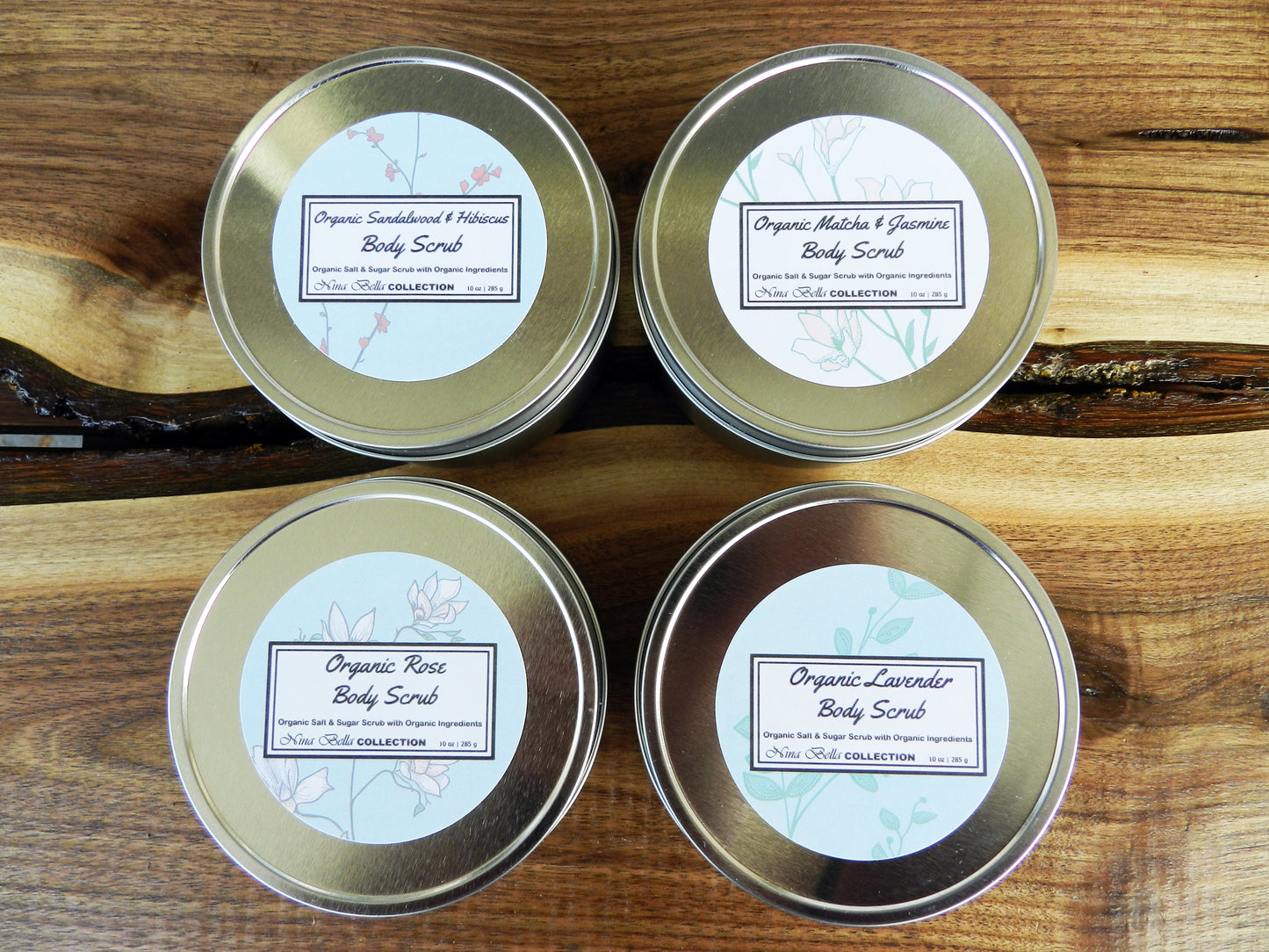 Glow & Go: Botanical Body Scrubs - Nina Bella Collection