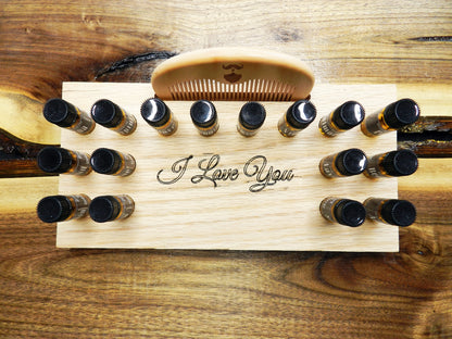 Set de muestra de 16 aceites orgánicos para barba personalizados para hombre