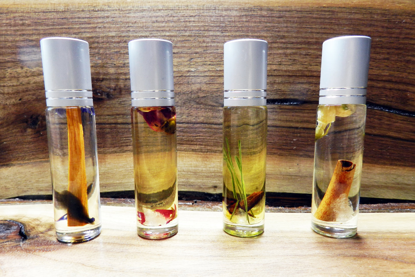 Juego de 4 aceites aromáticos orgánicos en roll-on