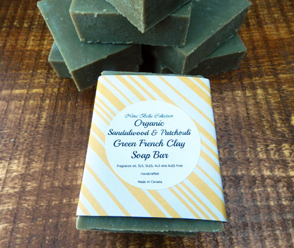 Woodland Reserve - Organic Sandalwood & Patchouli with Green French Clay Artisan Soap Bar