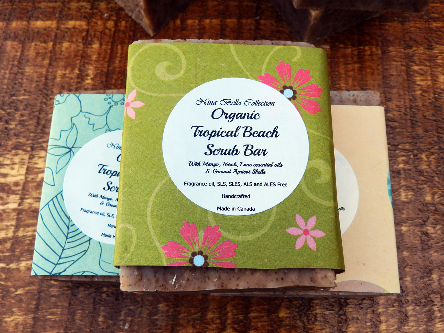 Tropical Beach Polish - Organic Botanical Polish Apricot Shell Scrub Bar